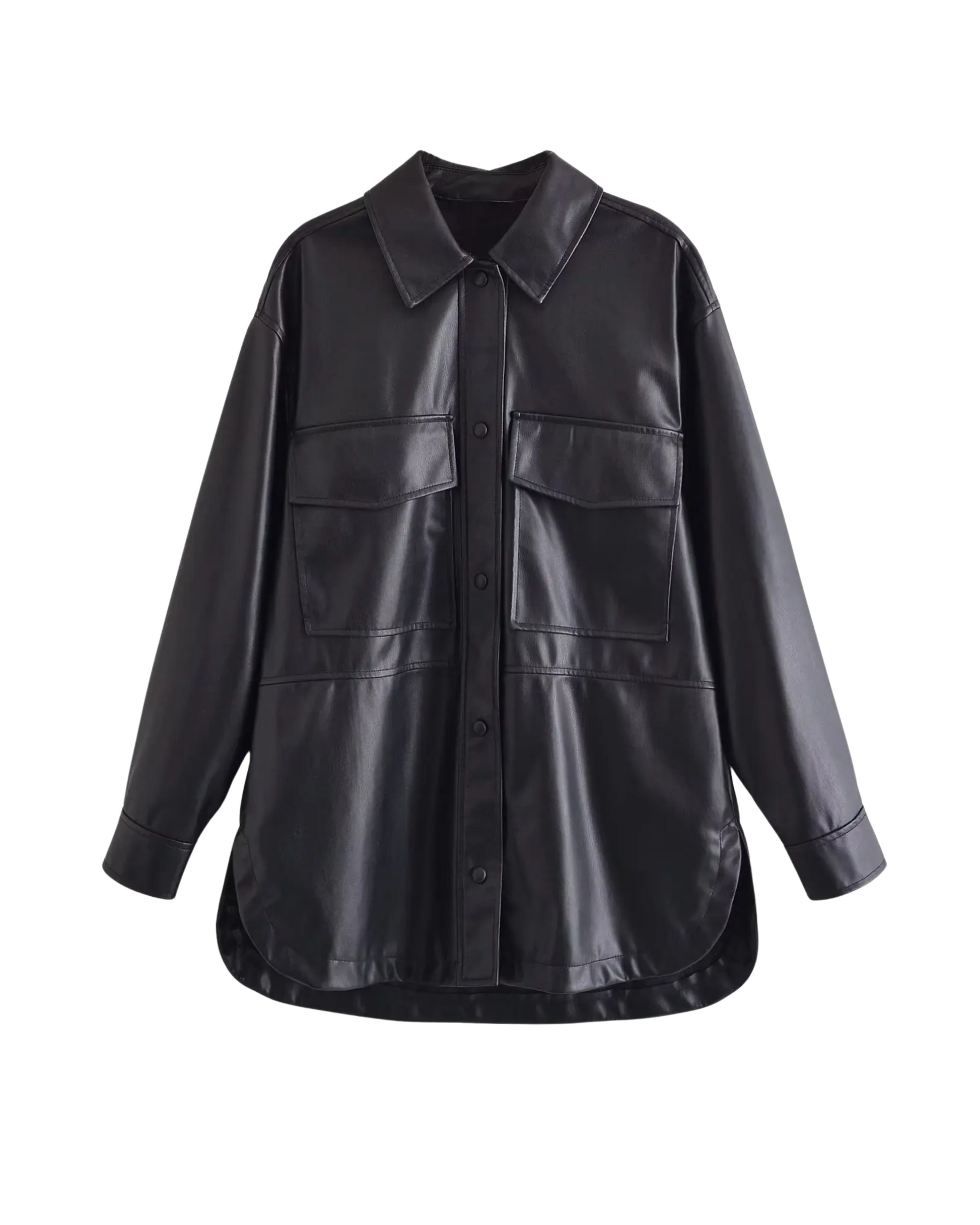 Jaqueta Overshirt de Couro Feminina - Noto