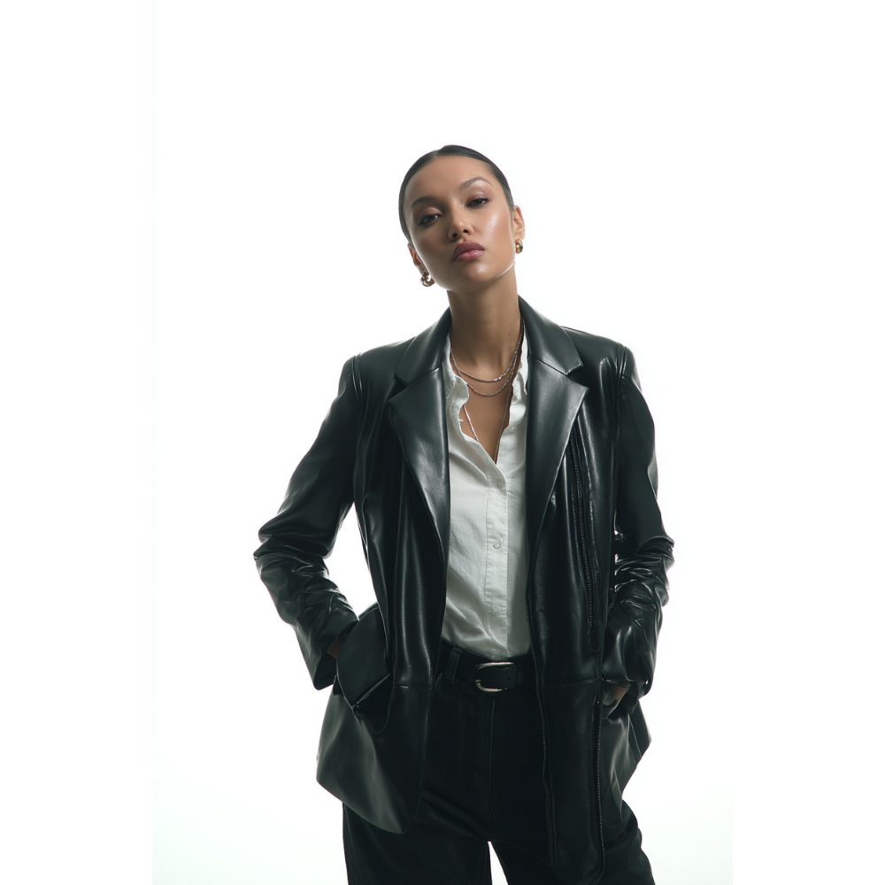 Blazer de Couro Feminino - Bologna