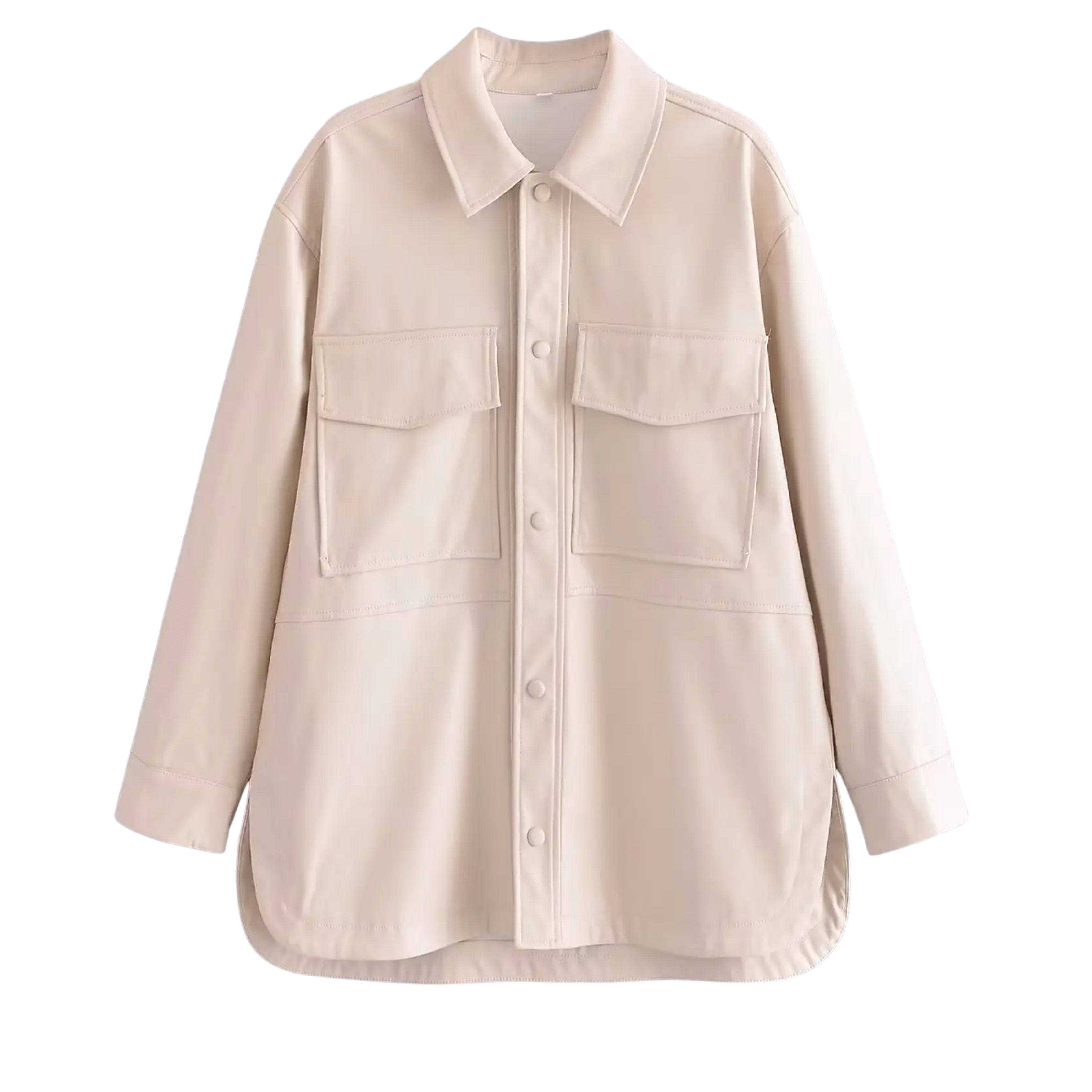 Jaqueta Overshirt de Couro Feminina - Noto