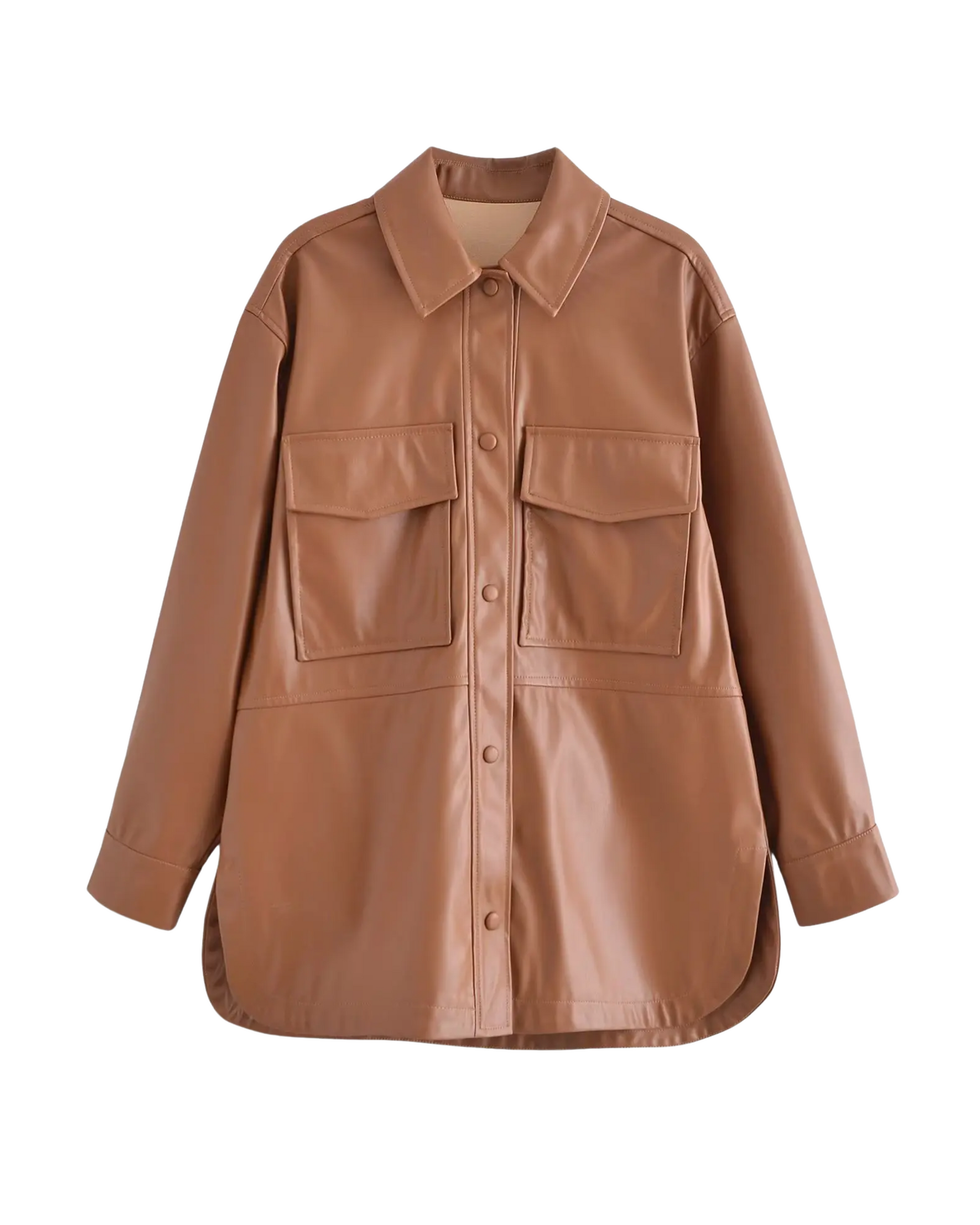 Jaqueta Overshirt de Couro Feminina - Noto